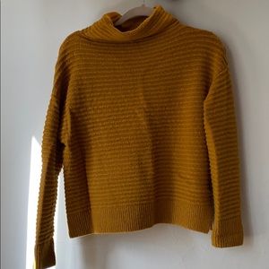Madewell mockneck mustard knit sweater